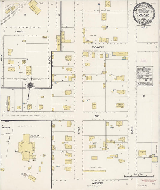 Sanborn Fire Insurance Map from Lakeside, San Diego County, California (1911), Sheet #0001 - Historic Sanborn Fire Insurance Map Print, vintage old map wall art, antique decor, genealogy gift, California California map