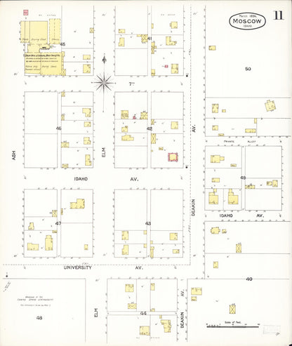 Sanborn Fire Insurance Map from Moscow, Latah County, Idaho (1896), Sheet #0011 - Complete Map Set gallery image, historic Sanborn map, vintage wall art, Idaho Idaho