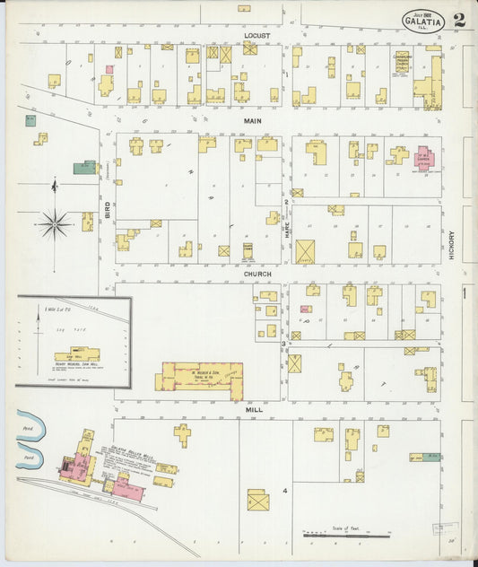 Sanborn Fire Insurance Map from Galatia, Saline County, Illinois (1902), Sheet #0002 - Historic Sanborn Fire Insurance Map Print, vintage old map wall art, antique decor, genealogy gift, Illinois Illinois map