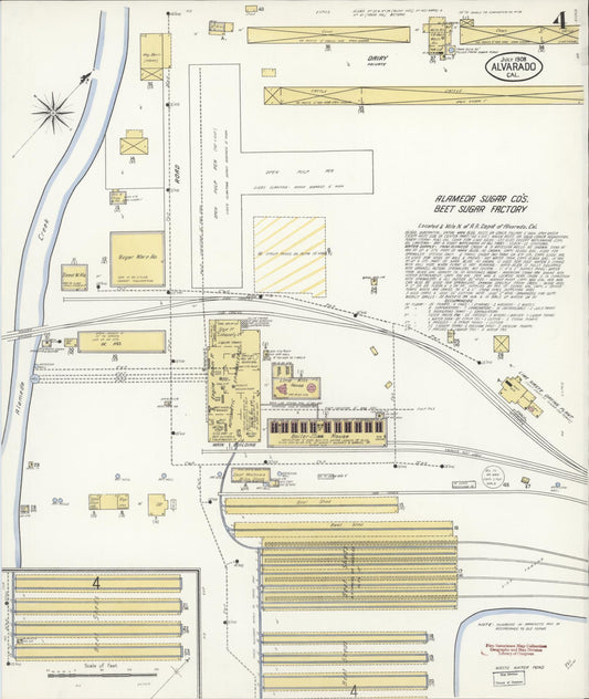 Sanborn Fire Insurance Map from Alvarado, Alameda County, California (1908), Sheet #0004 - Historic Sanborn Fire Insurance Map Print, vintage old map wall art, antique decor, genealogy gift, California California map