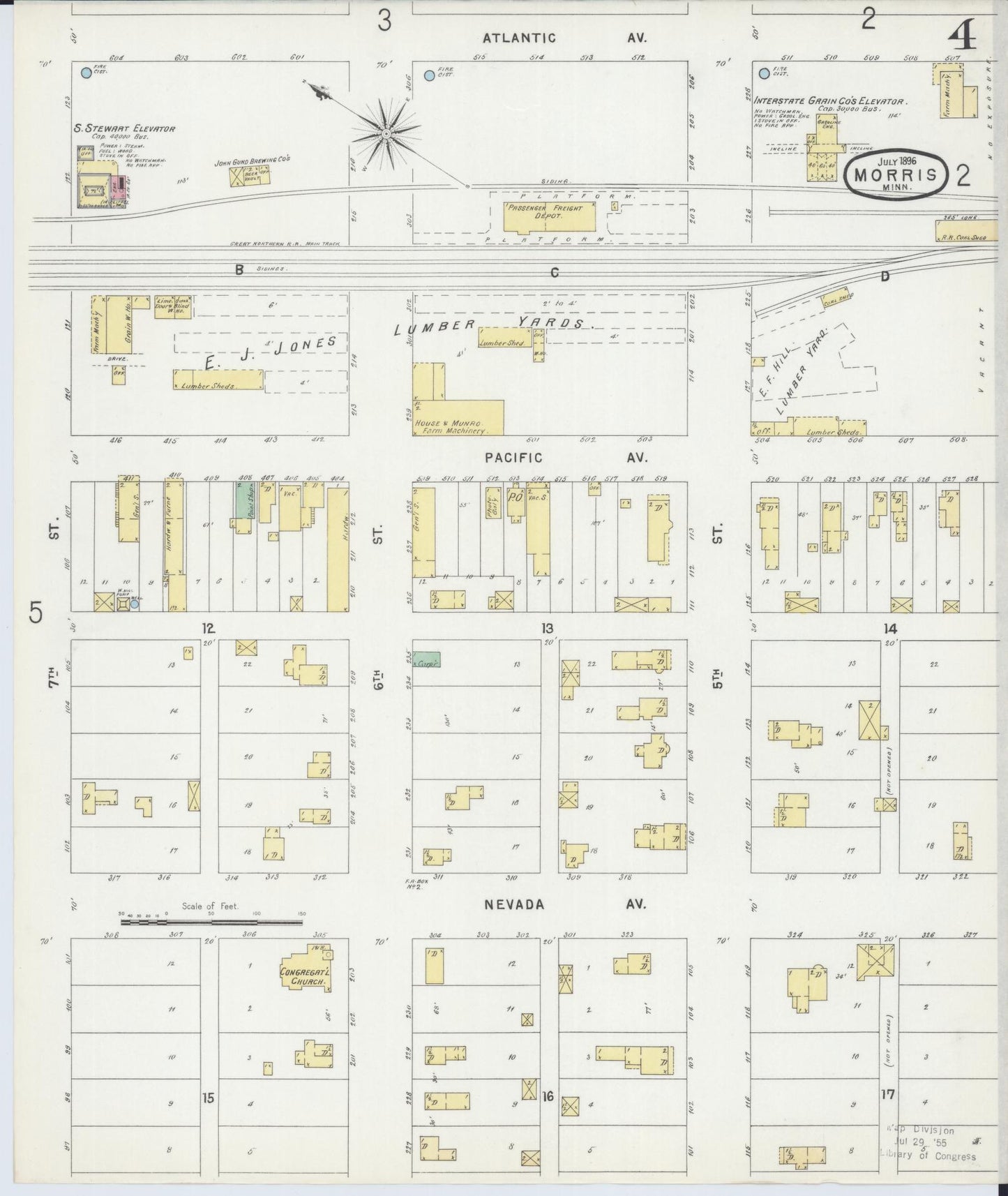 Sanborn Fire Insurance Map from Morris, Stevens County, Minnesota (1896), Sheet #0004 - Historic Sanborn Fire Insurance Map Print, vintage old map wall art, antique decor, genealogy gift, Minnesota Minnesota map