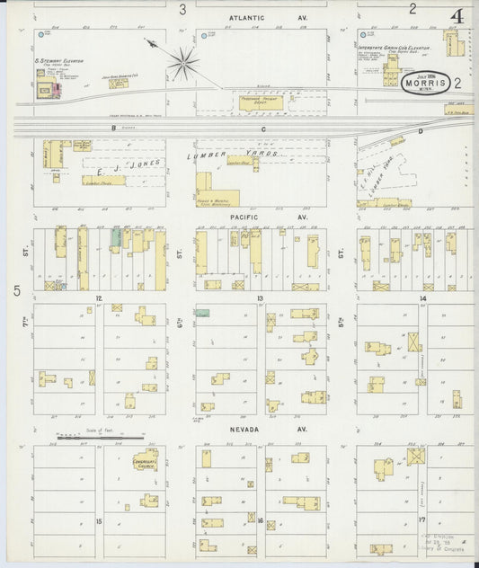 Sanborn Fire Insurance Map from Morris, Stevens County, Minnesota (1896), Sheet #0004 - Historic Sanborn Fire Insurance Map Print, vintage old map wall art, antique decor, genealogy gift, Minnesota Minnesota map