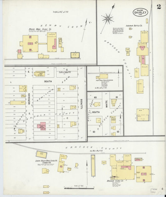 Sanborn Fire Insurance Map from Shirley, Hancock And Henry Counties, Indiana (1902), Sheet #0002 - Historic Sanborn Fire Insurance Map Print, vintage old map wall art, antique decor, genealogy gift, Indiana Indiana map