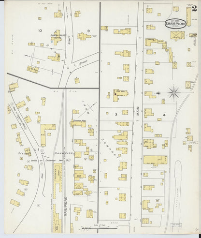 Sanborn Fire Insurance Map from Champion, Marquette County, Michigan (1892), Sheet #0002 - Complete Map Set gallery image, historic Sanborn map, vintage wall art, Michigan Michigan