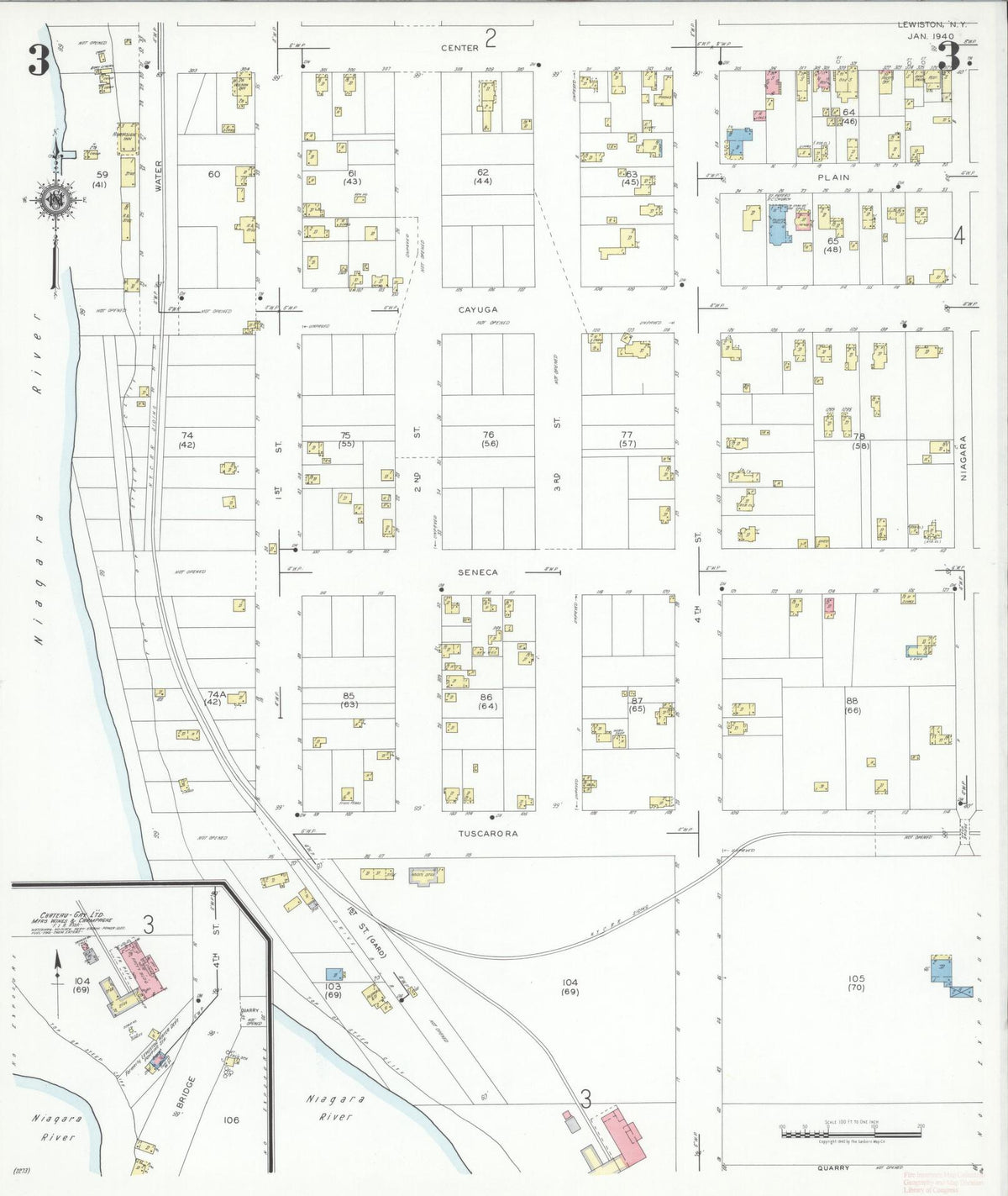 Sanborn Fire Insurance Map from Lewiston, Niagara County, New York (1940), Sheet #0003 - Complete Map Set gallery image, historic Sanborn map, vintage wall art, New York New York