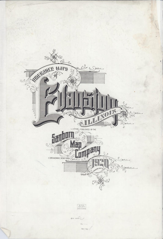 Sanborn Fire Insurance Map from Evanston, Cook County, Illinois (1920), Sheet #0001 - Historic Sanborn Fire Insurance Map Print, vintage old map wall art, antique decor, genealogy gift, Illinois Illinois map