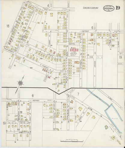 Sanborn Fire Insurance Map from Ridgway, Elk County, Pennsylvania (1915), Sheet #0019 - Historic Sanborn Fire Insurance Map Print, vintage old map wall art, antique decor, genealogy gift, Pennsylvania Pennsylvania map
