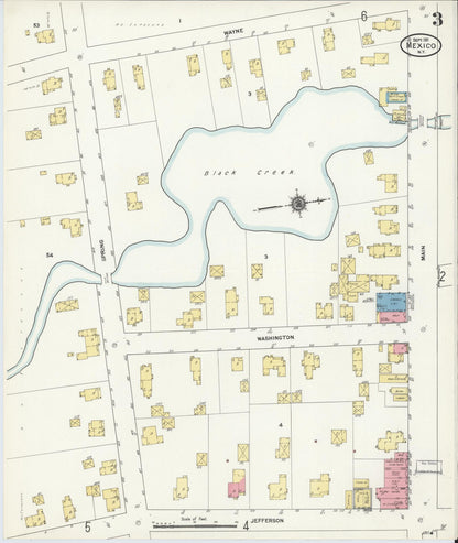Sanborn Fire Insurance Map from Mexico, Oswego County, New York (1911), Sheet #0003 - Complete Map Set gallery image, historic Sanborn map, vintage wall art, New York New York