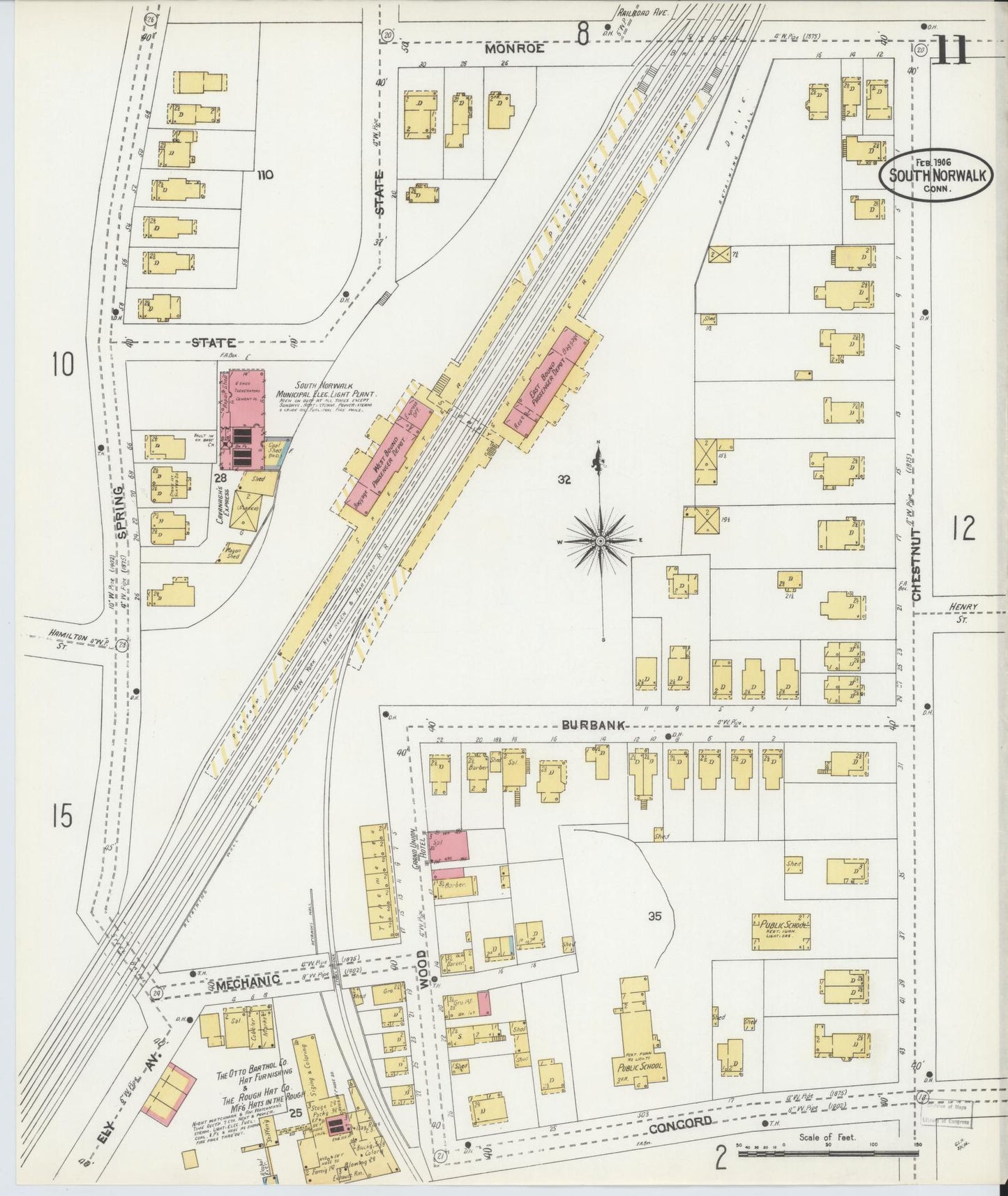 Sanborn Fire Insurance Map from South Norwalk, Fairfield County, Connecticut (1906), Sheet #0011 - Complete Map Set gallery image, historic Sanborn map, vintage wall art, Connecticut Connecticut