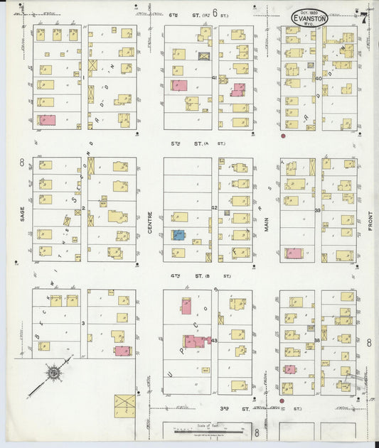 Sanborn Fire Insurance Map from Evanston, Uinta County, Wyoming (1920), Sheet #0007 - Historic Sanborn Fire Insurance Map Print, vintage old map wall art, antique decor, genealogy gift, Wyoming Wyoming map