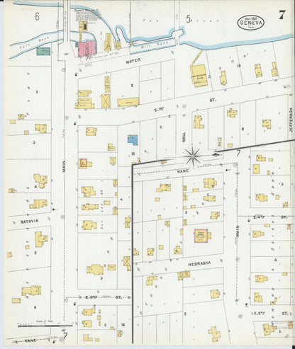 Sanborn Fire Insurance Map from Geneva, Kane County, Illinois (1905), Sheet #0007 - Complete Map Set gallery image, historic Sanborn map, vintage wall art, Illinois Illinois