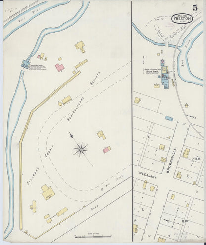 Sanborn Fire Insurance Map from Preston, Fillmore County, Minnesota (1894), Sheet #0005 - Complete Map Set gallery image, historic Sanborn map, vintage wall art, Minnesota Minnesota