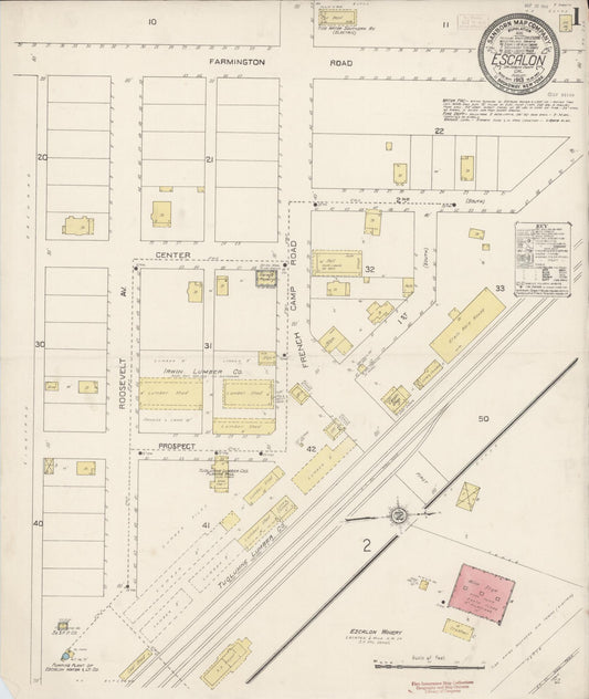 Sanborn Fire Insurance Map from Escalon, San Joaquin County, California. (1913) – Historic Sanborn Fire Insurance Map Print