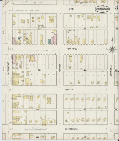 Sanborn Fire Insurance Map from Spring Valley, Bureau County, Illinois (1888), Sheet #0003 - Complete Map Set gallery image, historic Sanborn map, vintage wall art, Illinois Illinois