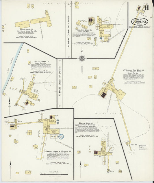 Sanborn Fire Insurance Map from Commerce, Ottawa County, Oklahoma (1917), Sheet #0011 - Historic Sanborn Fire Insurance Map Print, vintage old map wall art, antique decor, genealogy gift, Oklahoma Oklahoma map