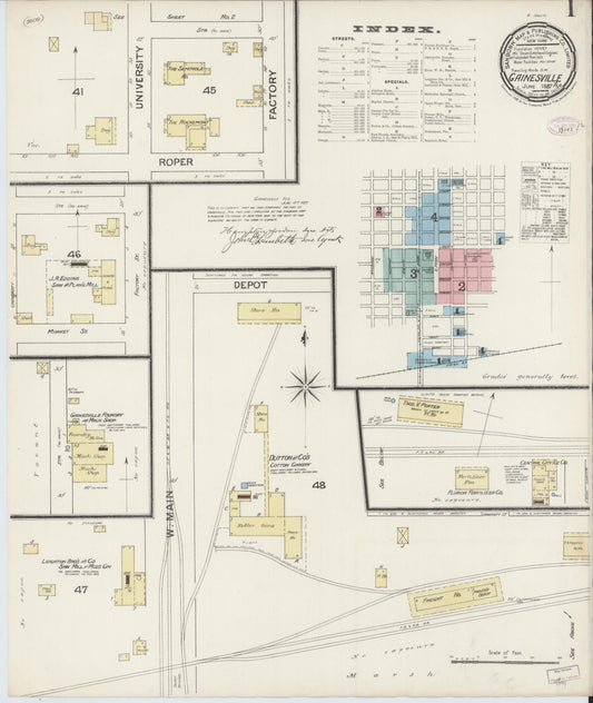 Sanborn Fire Insurance Map from Gainesville, Alachua County, Florida. (1887) – Historic Sanborn Fire Insurance Map Print