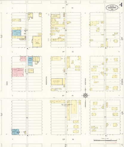 Sanborn Fire Insurance Map from Gooding, Gooding County, Idaho (1915), Sheet #0004 - Complete Map Set gallery image, historic Sanborn map, vintage wall art, Idaho Idaho