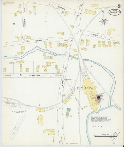 Sanborn Fire Insurance Map from Bartlett, Carroll County, New Hampshire (1908), Sheet #0003 - Complete Map Set gallery image, historic Sanborn map, vintage wall art, New Hampshire New Hampshire