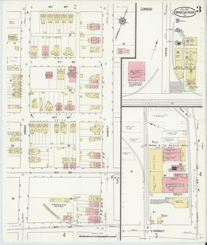 Sanborn Fire Insurance Map from Marcus Hook, Chester County, Pennsylvania (1912), Sheet #0003 - Historic Sanborn Fire Insurance Map Print, vintage old map wall art, antique decor, genealogy gift, Pennsylvania Pennsylvania map