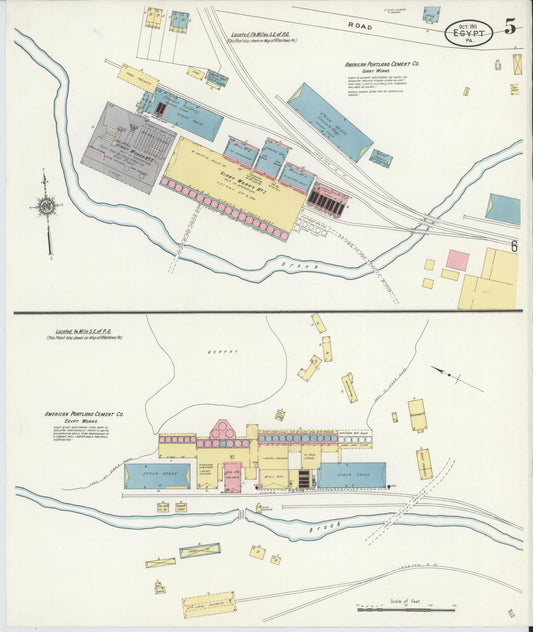 Sanborn Fire Insurance Map from Egypt, Lehigh County, Pennsylvania (1911), Sheet #0005 - Historic Sanborn Fire Insurance Map Print, vintage old map wall art, antique decor, genealogy gift, Pennsylvania Pennsylvania map
