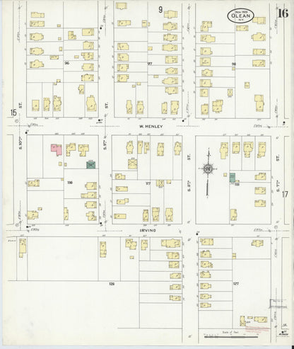 Sanborn Fire Insurance Map from Olean, Cattaraugus County, New York (1909), Sheet #0016 - Complete Map Set gallery image, historic Sanborn map, vintage wall art, New York New York