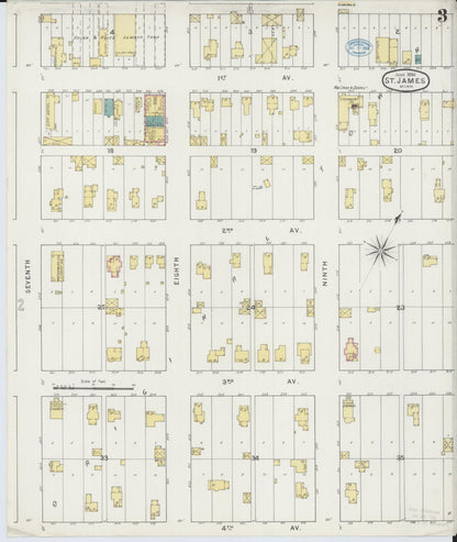 Sanborn Fire Insurance Map from Saint James, Watonwan County, Minnesota (1894), Sheet #0003 - Complete Map Set gallery image, historic Sanborn map, vintage wall art, Minnesota Minnesota