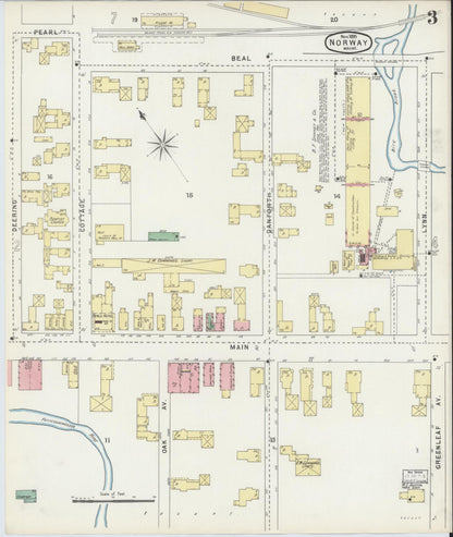Sanborn Fire Insurance Map from Norway, Oxford County, Maine (1895), Sheet #0003 - Complete Map Set gallery image, historic Sanborn map, vintage wall art, Maine Maine