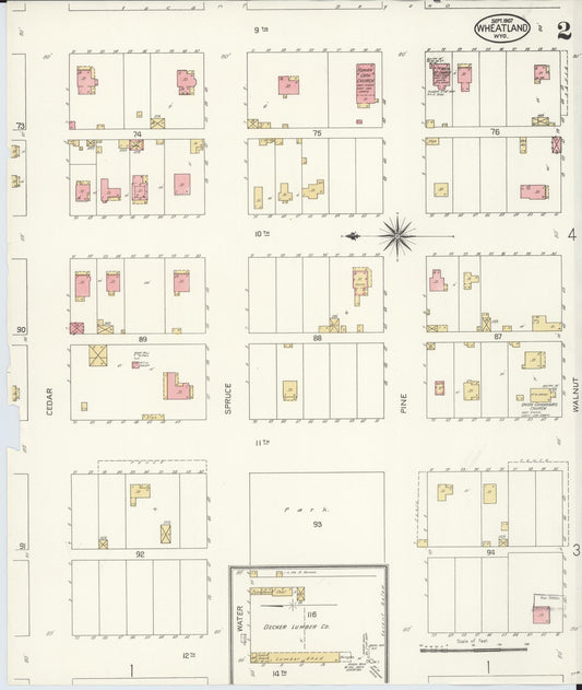 Sanborn Fire Insurance Map from Wheatland, Platte County, Wyoming (1907), Sheet #0002 - Historic Sanborn Fire Insurance Map Print, vintage old map wall art, antique decor, genealogy gift, Wyoming Wyoming map