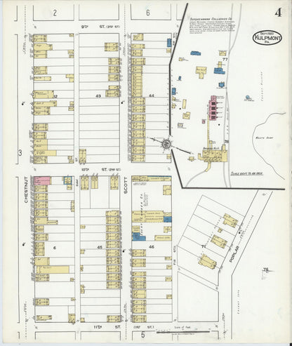 Sanborn Fire Insurance Map from Kulpmont, Northumberland County, Pennsylvania (1920), Sheet #0004 - Historic Sanborn Fire Insurance Map Print, vintage old map wall art, antique decor, genealogy gift, Pennsylvania Pennsylvania map