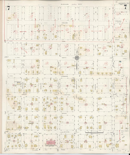 Sanborn Fire Insurance Map from Henrietta, Clay County, Texas (1944), Sheet #0007 - Complete Map Set gallery image, historic Sanborn map, vintage wall art, Texas Texas