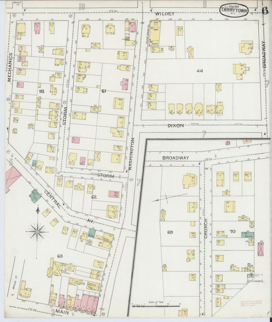 Sanborn Fire Insurance Map from Tarrytown, Westchester County, New York (1893), Sheet #0006 - Historic Sanborn Fire Insurance Map Print, vintage old map wall art, antique decor, genealogy gift, New York New York map