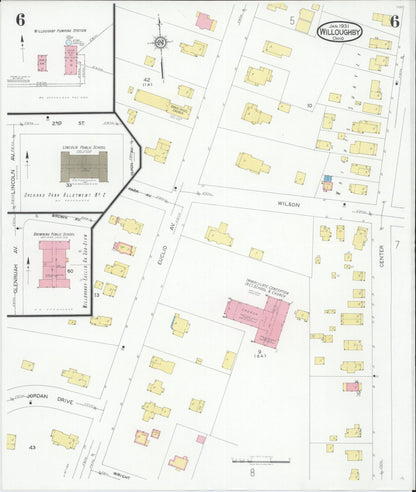Sanborn Fire Insurance Map from Willoughby, Lake County, Ohio (1931), Sheet #0006 - Historic Sanborn Fire Insurance Map Print, vintage old map wall art, antique decor, genealogy gift, Ohio Ohio map