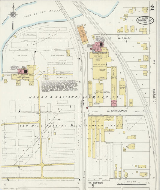 Sanborn Fire Insurance Map from Fond du Lac, Fond du Lac County, Wisconsin (1915), Sheet #0002 - Historic Sanborn Fire Insurance Map Print, vintage old map wall art, antique decor, genealogy gift, Wisconsin Wisconsin map
