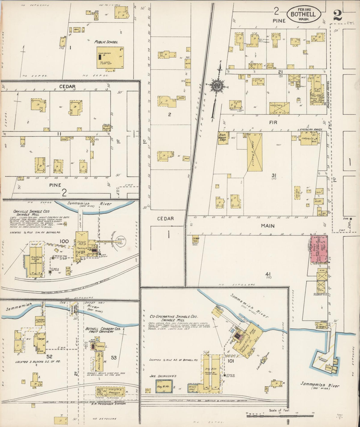 Sanborn Fire Insurance Map from Bothell, King County, Washington (1912), Sheet #0002 - Historic Sanborn Fire Insurance Map Print, vintage old map wall art, antique decor, genealogy gift, Washington Washington map