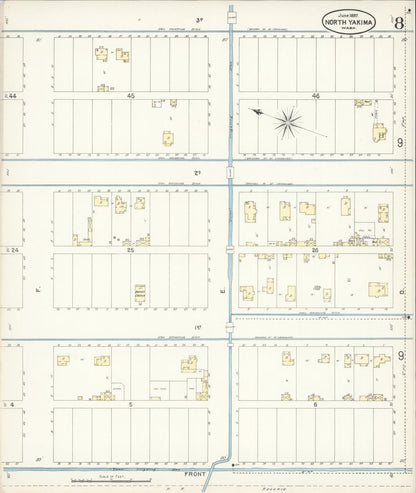 Sanborn Fire Insurance Map from North Yakima, Yakima County, Washington (1897), Sheet #0008 - Complete Map Set gallery image, historic Sanborn map, vintage wall art, Washington Washington