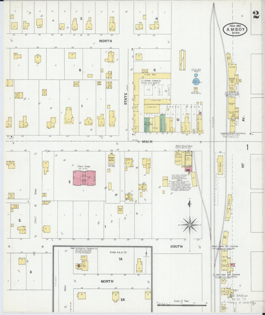 Sanborn Fire Insurance Map from Amboy, Blue Earth County, Minnesota (1905), Sheet #0002 - Historic Sanborn Fire Insurance Map Print, vintage old map wall art, antique decor, genealogy gift, Minnesota Minnesota map
