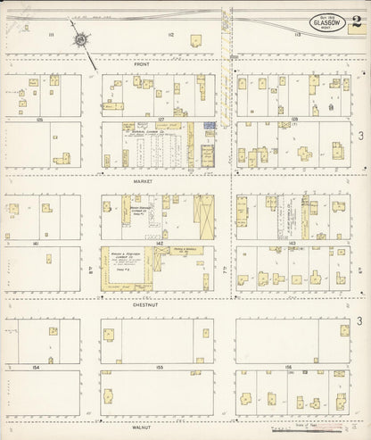 Sanborn Fire Insurance Map from Glasgow, Valley County, Montana (1910), Sheet #0002 - Complete Map Set gallery image, historic Sanborn map, vintage wall art, Montana Montana