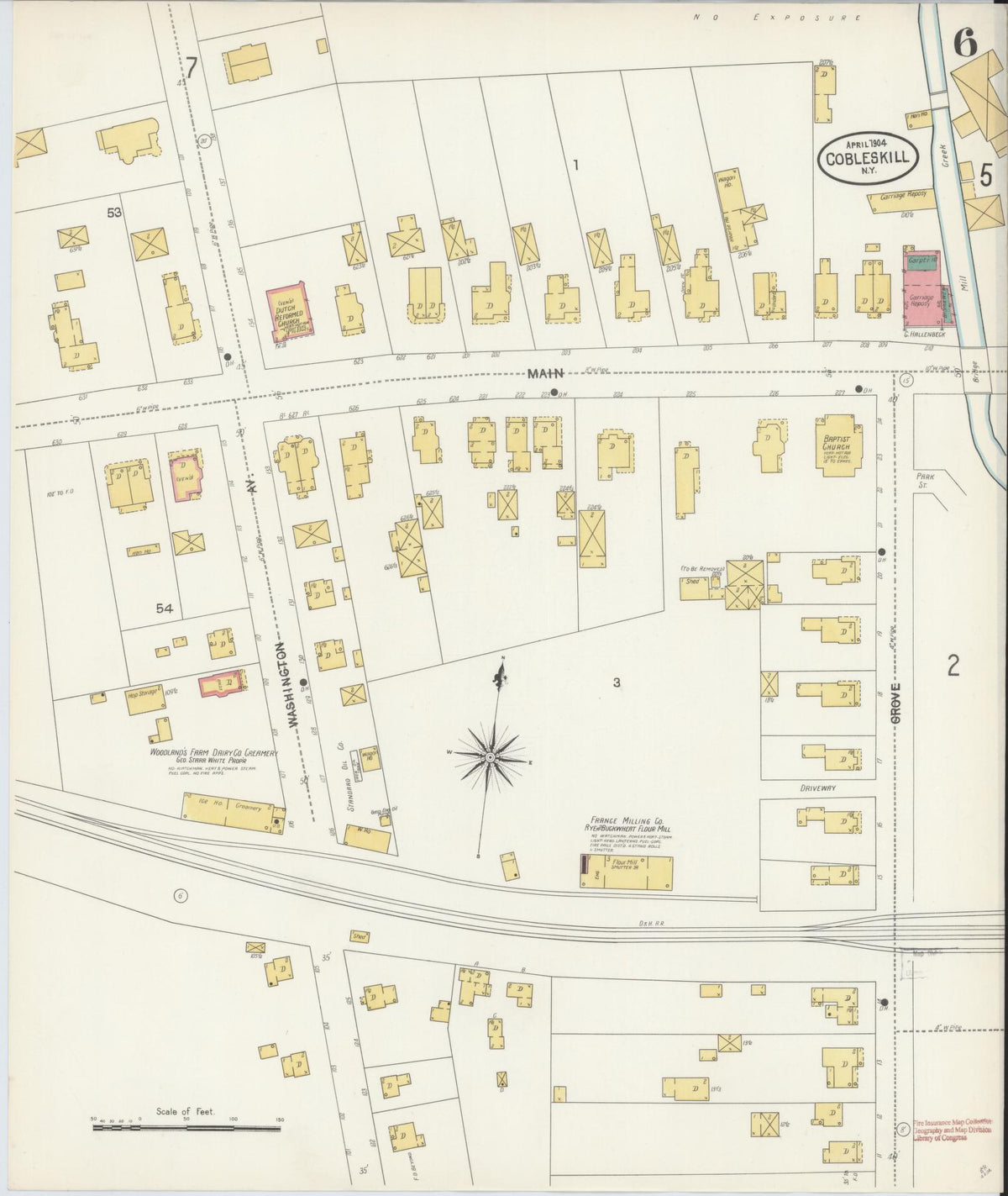 Sanborn Fire Insurance Map from Cobleskill, Schoharie County, New York (1904), Sheet #0006 - Complete Map Set gallery image, historic Sanborn map, vintage wall art, New York New York