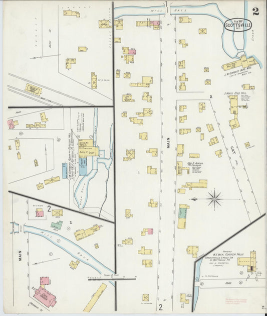 Sanborn Fire Insurance Map from Scottsville, Monroe County, New York (1897), Sheet #0002 - Historic Sanborn Fire Insurance Map Print, vintage old map wall art, antique decor, genealogy gift, New York New York map