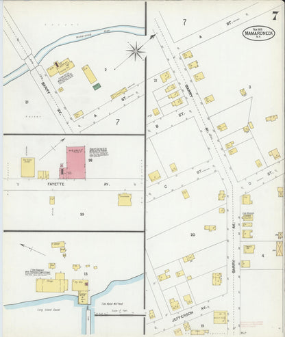 Sanborn Fire Insurance Map from Mamaroneck, Westchester County, New York (1902), Sheet #0007 - Complete Map Set gallery image, historic Sanborn map, vintage wall art, New York New York