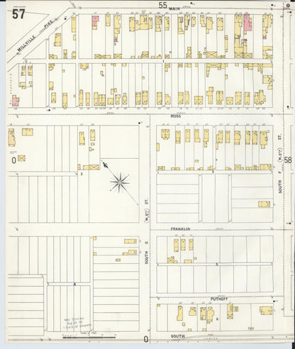 Sanborn Fire Insurance Map from Hamilton, Butler County, Ohio (1899), Sheet #0057 - Historic Sanborn Fire Insurance Map Print, vintage old map wall art, antique decor, genealogy gift, Ohio Ohio map