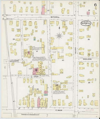 Sanborn Fire Insurance Map from Norwich, Chenango County, New York (1892), Sheet #0006 - Complete Map Set gallery image, historic Sanborn map, vintage wall art, New York New York