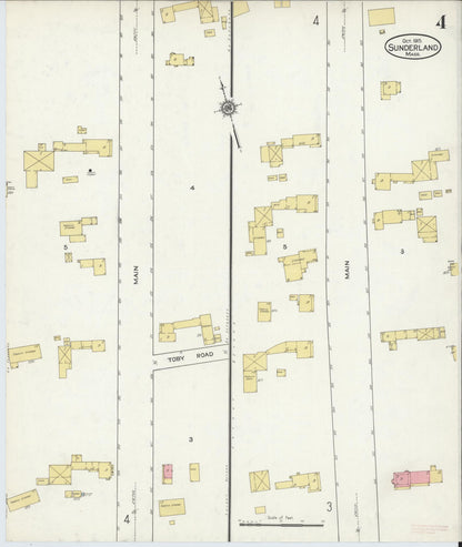Sanborn Fire Insurance Map from Sunderland, Franklin County, Massachusetts (1915), Sheet #0004 - Complete Map Set gallery image, historic Sanborn map, vintage wall art, Massachusetts Massachusetts