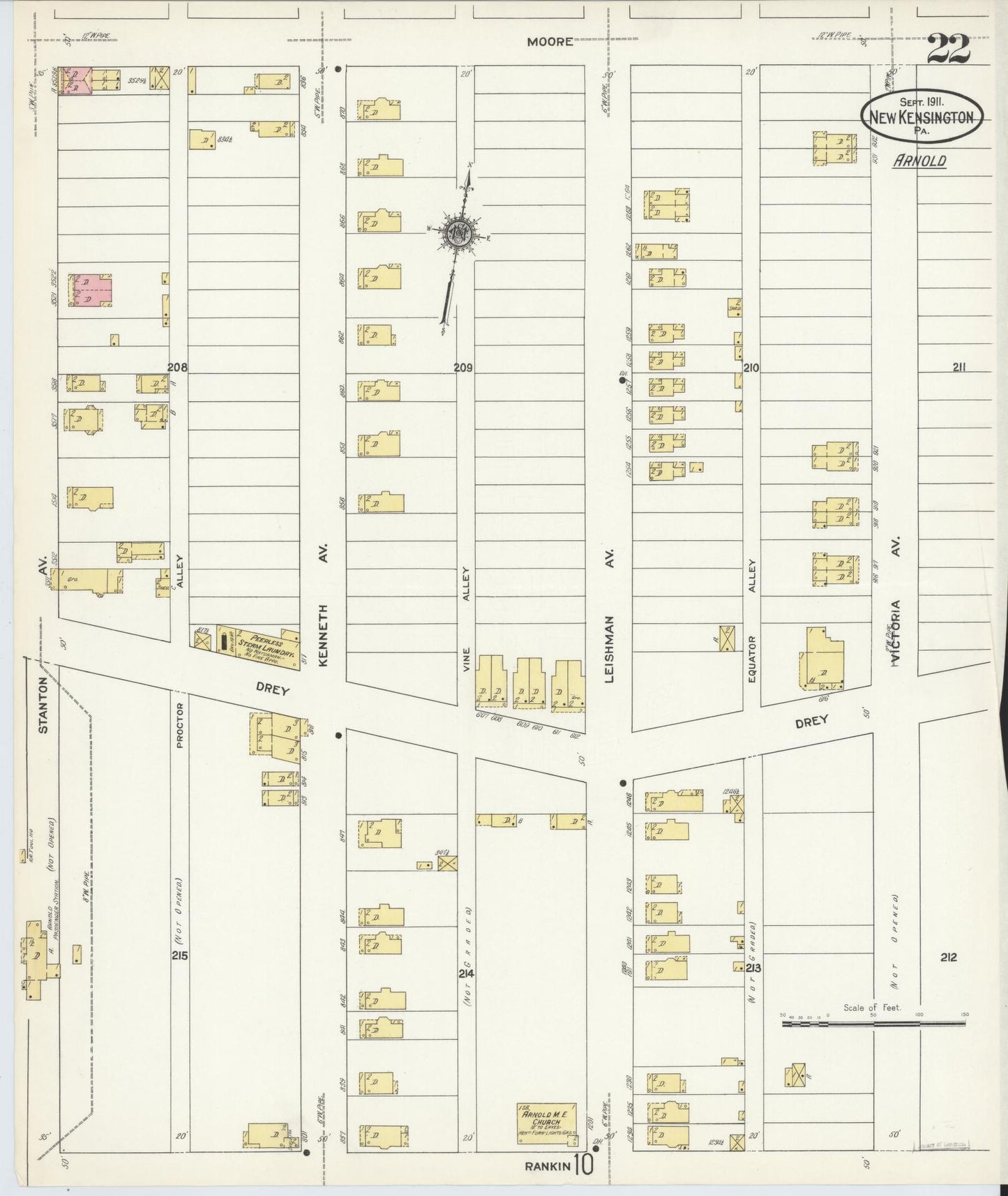 Sanborn Fire Insurance Map from New Kensington, Westmoreland County, Pennsylvania (1911), Sheet #0022 - Complete Map Set gallery image, historic Sanborn map, vintage wall art, Pennsylvania Pennsylvania
