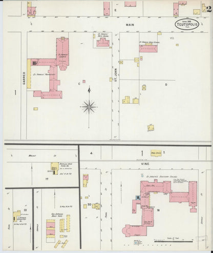 Sanborn Fire Insurance Map from Teutopolis, Effingham County, Illinois (1898), Sheet #0002 - Complete Map Set gallery image, historic Sanborn map, vintage wall art, Illinois Illinois