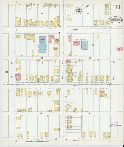 Sanborn Fire Insurance Map from Mauch Chunk, Carbon County, Pennsylvania (1902), Sheet #0011 - Historic Sanborn Fire Insurance Map Print, vintage old map wall art, antique decor, genealogy gift, Pennsylvania Pennsylvania map