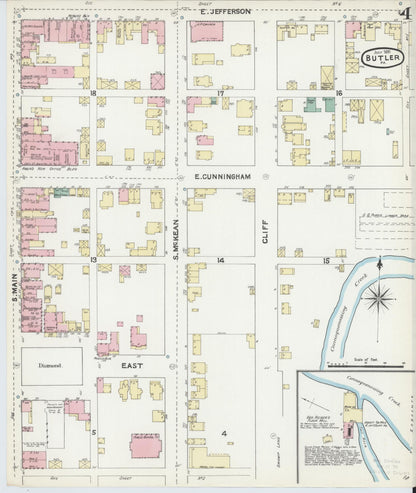 Sanborn Fire Insurance Map from Butler, Butler County, Pennsylvania (1891), Sheet #0004 - Complete Map Set gallery image, historic Sanborn map, vintage wall art, Pennsylvania Pennsylvania