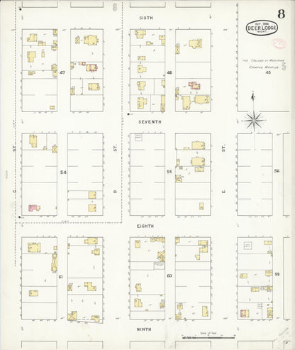Sanborn Fire Insurance Map from Deer Lodge, Powell County, Montana (1894), Sheet #0008 - Complete Map Set gallery image, historic Sanborn map, vintage wall art, Montana Montana