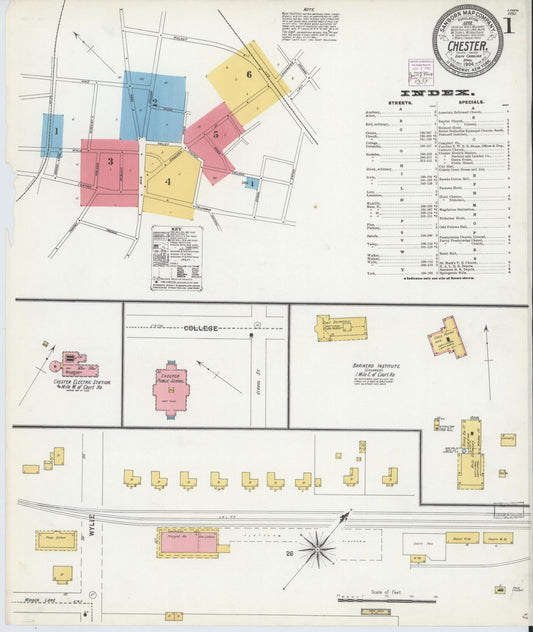 Sanborn Fire Insurance Map from Chester, Chester County, South Carolina. (1904) – Historic Sanborn Fire Insurance Map Print