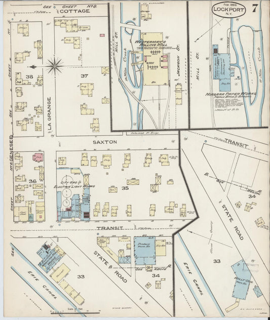 Sanborn Fire Insurance Map from Lockport, Niagara County, New York (1886), Sheet #0006 - Historic Sanborn Fire Insurance Map Print, vintage old map wall art, antique decor, genealogy gift, New York New York map